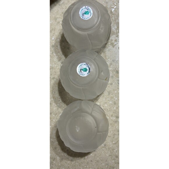 Partylite Retired Frosted Tulip Votive Candleholders Tea Light Set Of 3 - Picture 4 of 6